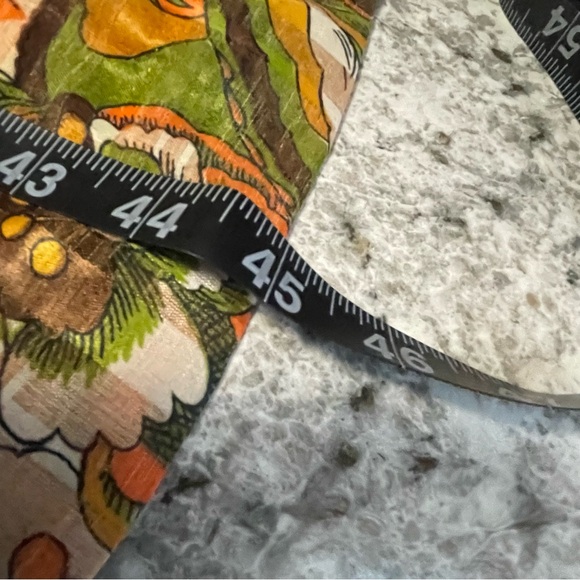 Vintage 70s Orange & Brown Floral Ruffle Neck Maxi Dress Approx Women XS - Picture 14 of 16